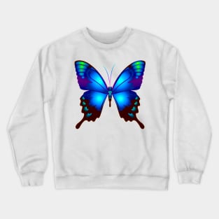 Morpho Butterfly in Royal Blue Colors Crewneck Sweatshirt